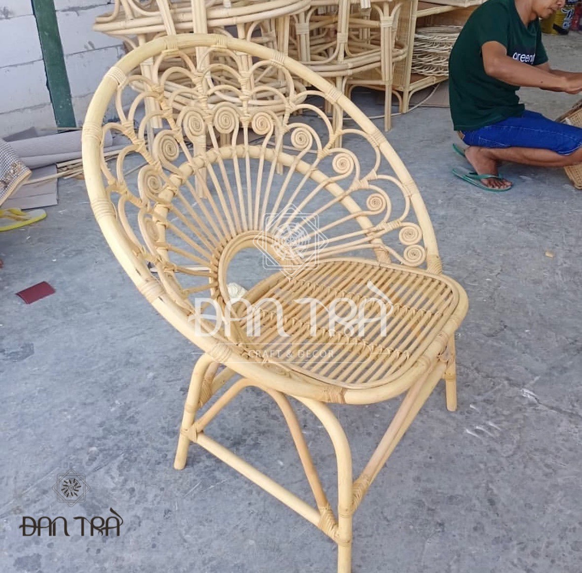 Ghế Mây Con Công Vintage ĐAN TRÀ- Ghế Mây Xinh Xắn Decor Tại Nhà - Bàn Ghế Mây Tre ĐAN TRÀ