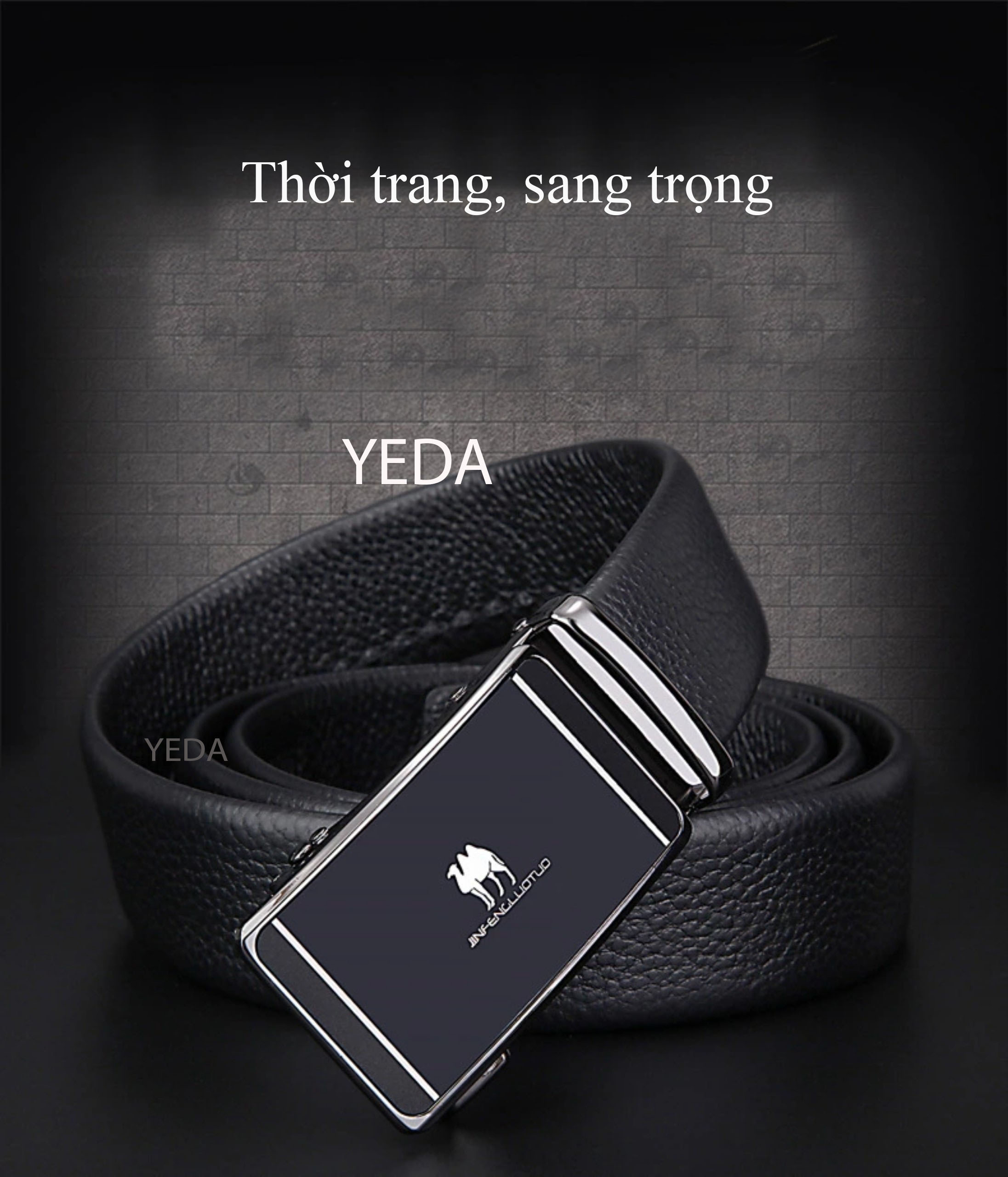Thắt lưng nam dây nịt nam da bò thật khóa tự động Mã GZA-101.CLG