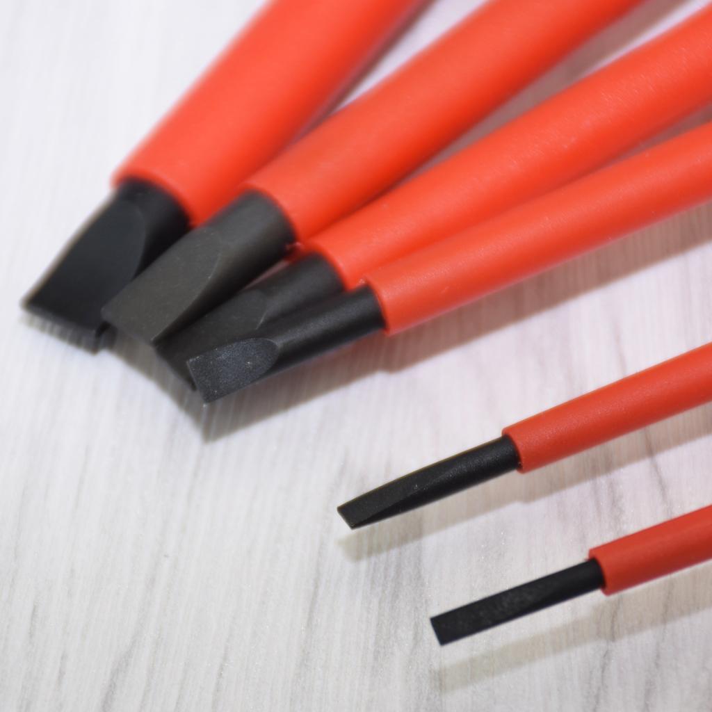 2Pcs Flat Insulated Screwdriver Flat Terminal Block Screwdriver Power Tools