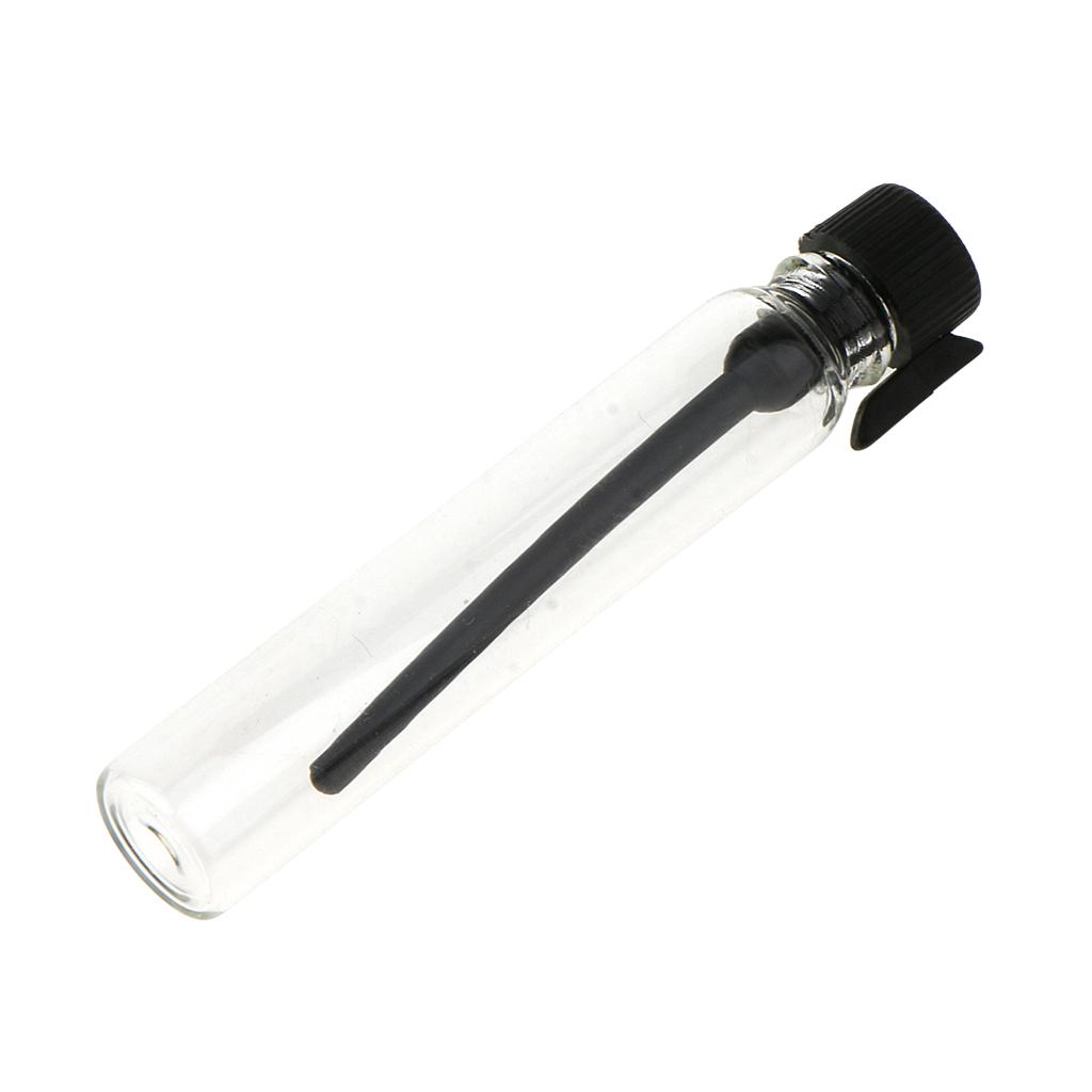 2x50x Mini Glass Perfume Sample Vials Empty Essential Oil Fragrance Bottle 2ml Black Cap