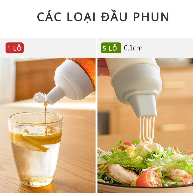 Bình bóp 5 lỗ nhựa gia dụng bình sốt cà chua nước chấm