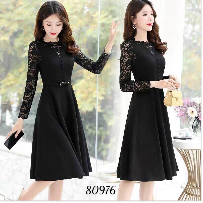 ĐẦM UMI PHỐI REN KÈM NỊT SIÊU ĐẸP TÔN DÁNG CHO CHỊ EM THỜI TRANG LANO STORE