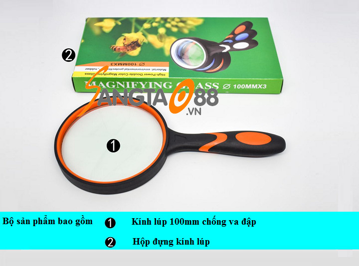 Kính lúp cầm tay 3X-100MM đọc sách, kiểm tra mạch điện tử đa năng chống va đập tốt
