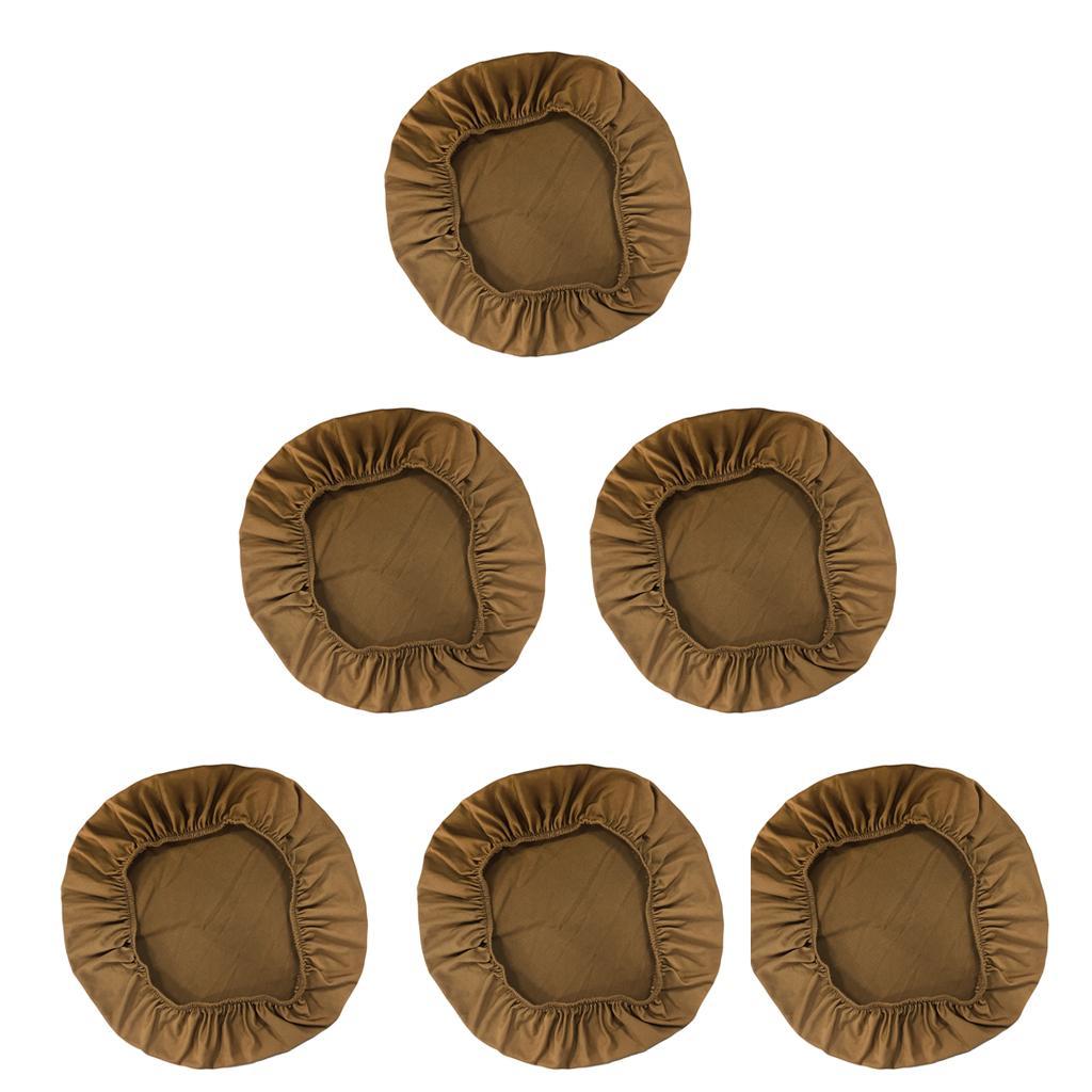 6pcs Round Chair Seat Cushion Cover Mat Protector Bar Stool Pad Slipcovers