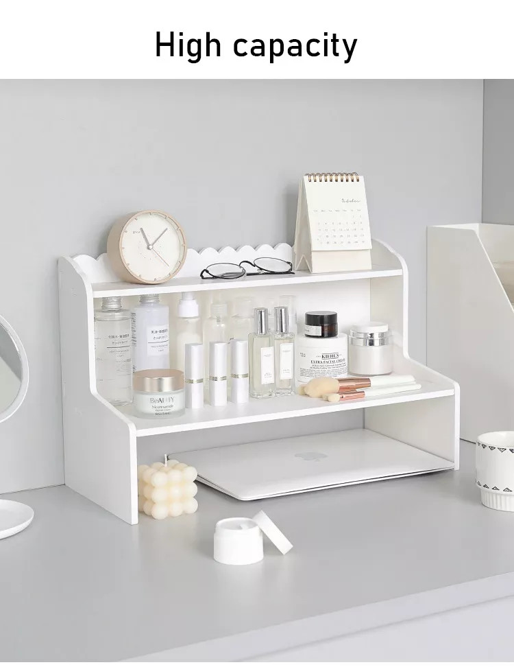 Kệ đựng đồ kệ gỗ kệ decor bàn học Giá Để Bàn Kệ Đựng Đồ Màu Trắng Hai Tầng Bằng Gỗ Giá Đựng Mỹ Phẩm Giá Đựng Đồ Để Bàn Học Sinh