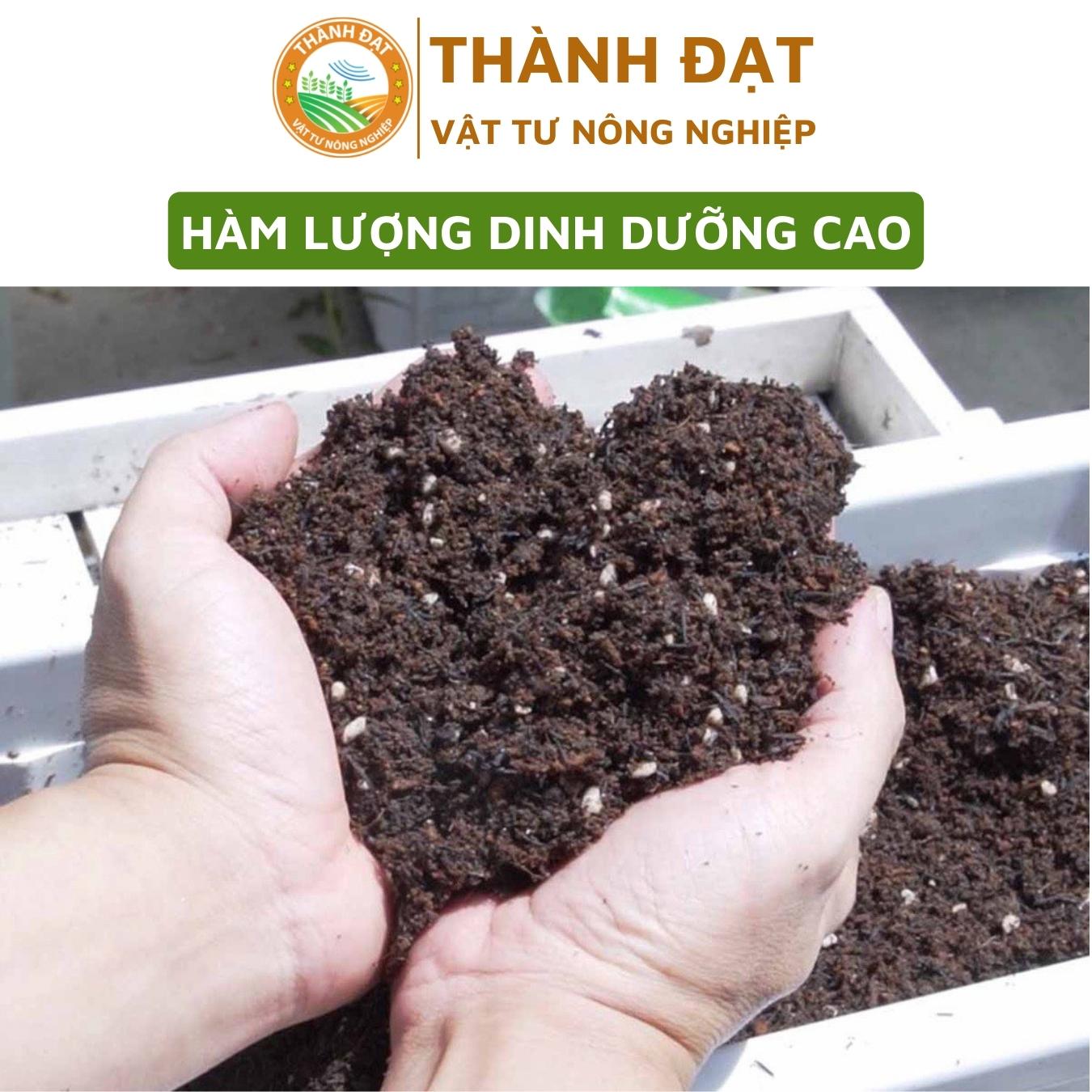 1Kg đất sạch trồng cây cho cây cảnh, hoa hồng, sen đá, rau hữu cơ, bổ sung phân bón vi sinh, trichoderma