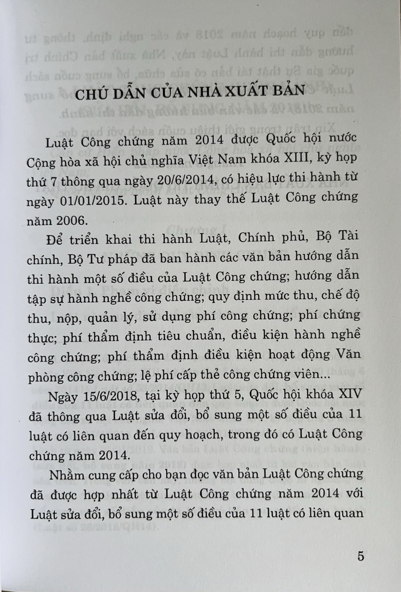 Sách - Luật Công Chứng ( hiện hành ) ( Sửa đổi, bổ sung năm 2018) và Văn Bản Hướng Dẫn Thi Hành