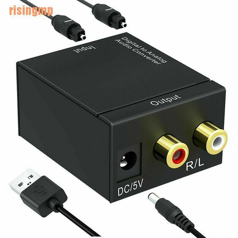 Bộ chuyển đổi âm thanh trục quang học kỹ thuật số sang Analog RCA L / R kèm dây cáp