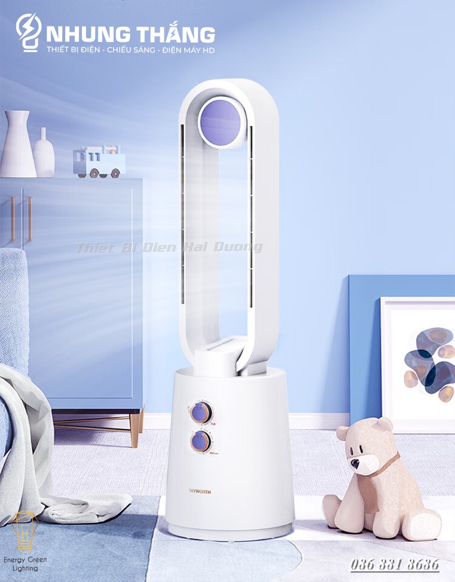 Quạt Điều Hoà Skyworth Q835 - Quạt Tháp Không Cánh - Quạt Cây Đứng Siêu Mát,Tiện Lợi - Hẹn Giờ Tắt - CÓ VIDEO