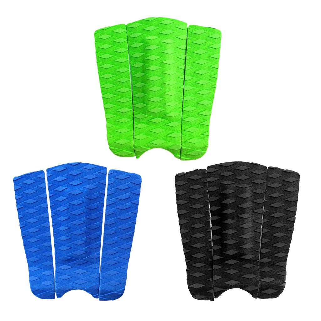 3 Pieces Premium EVA Diamond Patterned Anti-skid Surfing Traction Pad Surfboard Kiteboard Paddleboard Tail Pad Deck Grip