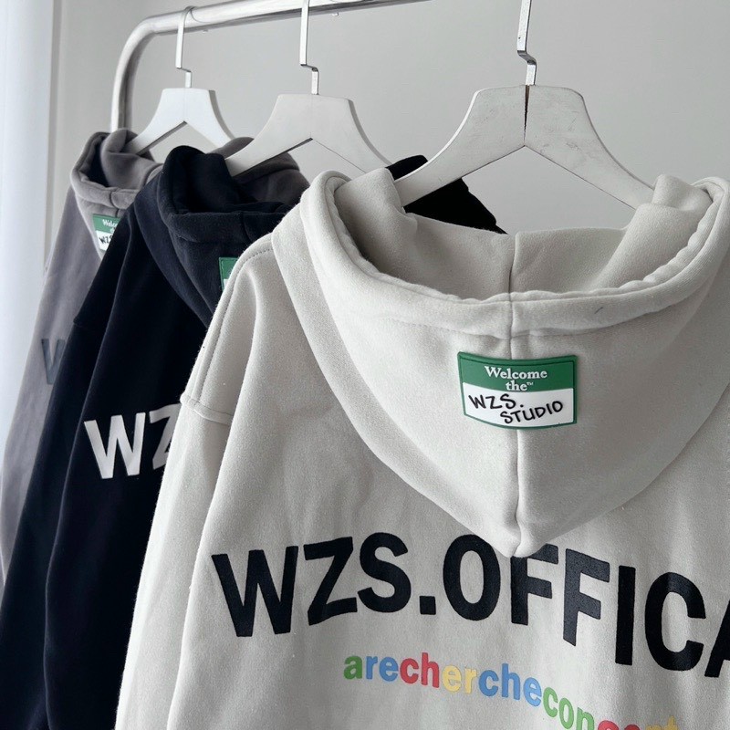 Áo khoác nam nữ Hoodie nỉ trơn Basic in chữ W+2023 form rộng khóa kéo có mũ Ulzzang giá rẻ couple