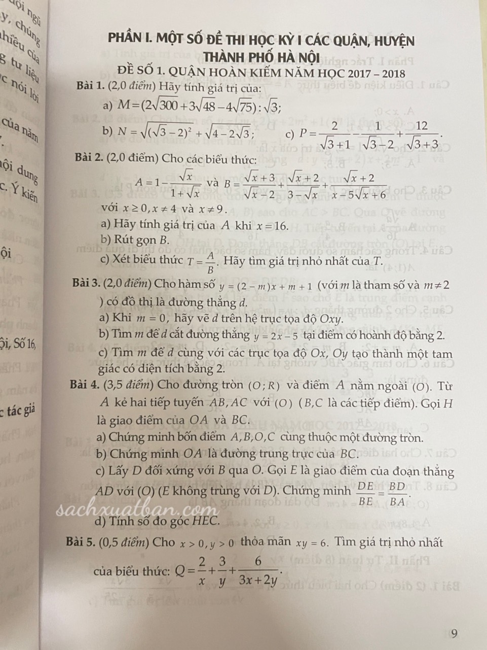 Sách 100 Đề Kiểm Tra Học Kỳ Lớp 9 Và Ôn Luyện Vào Lớp 10 THPT Môn Toán