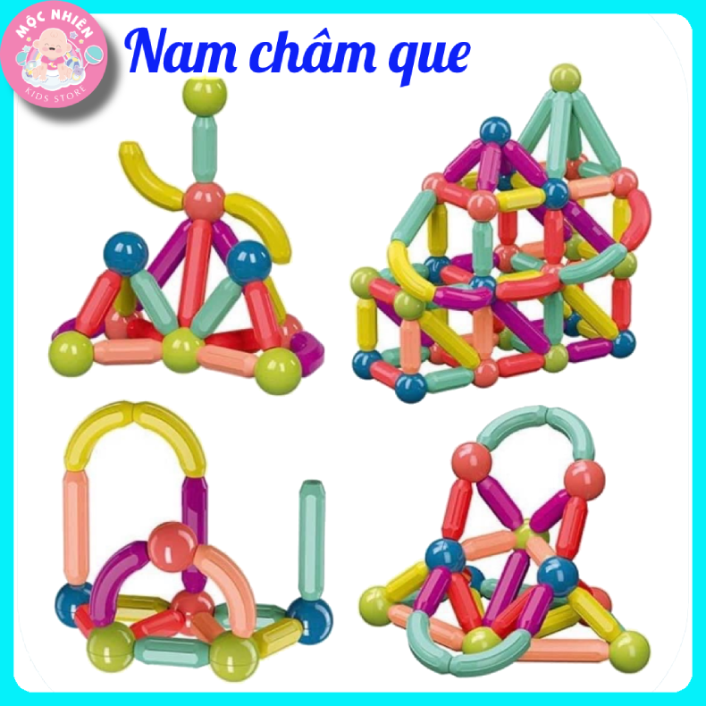 Đồ Chơi Xếp Hình Nam Châm Que Từ Tính Magnetic Sticks Loại Cao Cấp Dành Cho Bé Từ 3 Tuổi