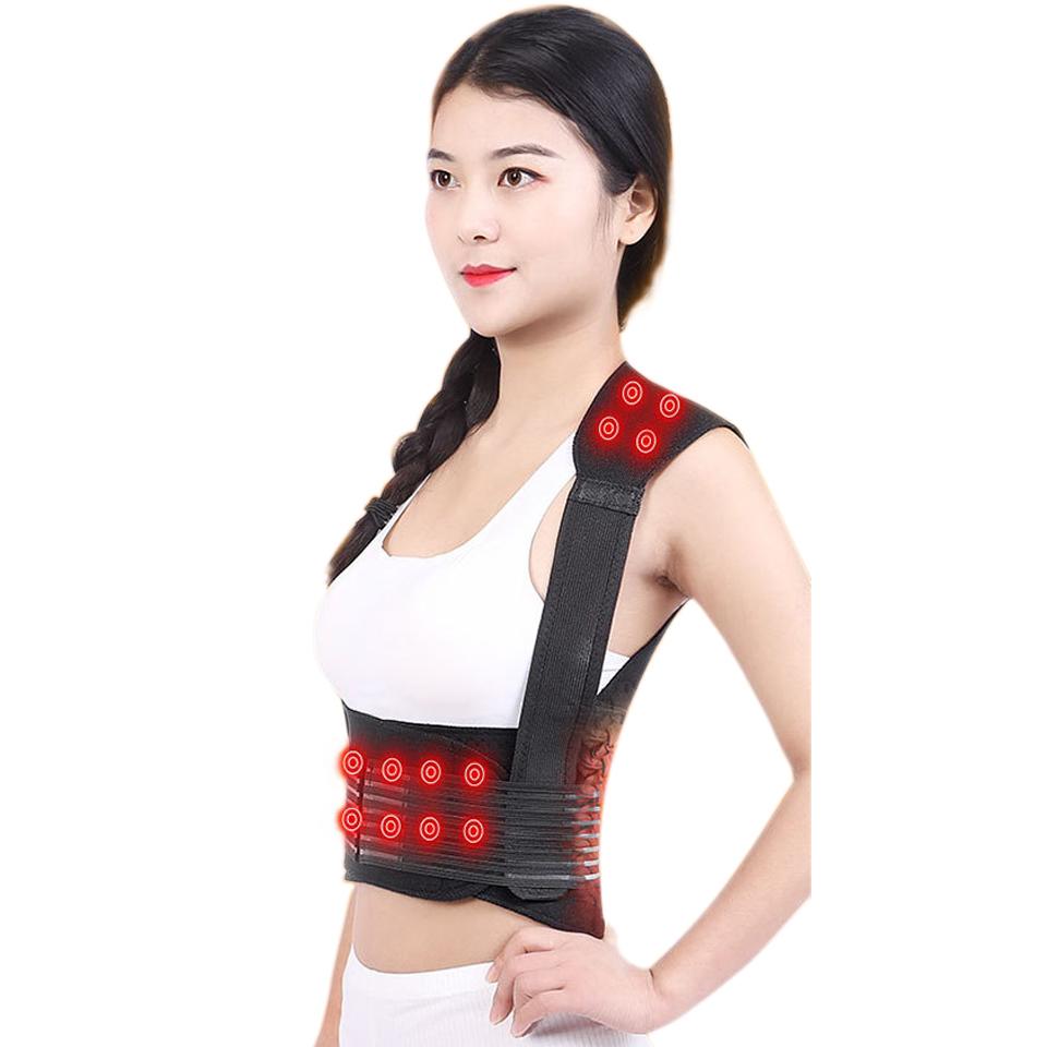 Tourmaline Tự Làm Nóng Hỗ Trợ Nam Nữ Với Cột Sống Lưng VAI EO Tư Thế Corrector Dây Để Giảm Đau