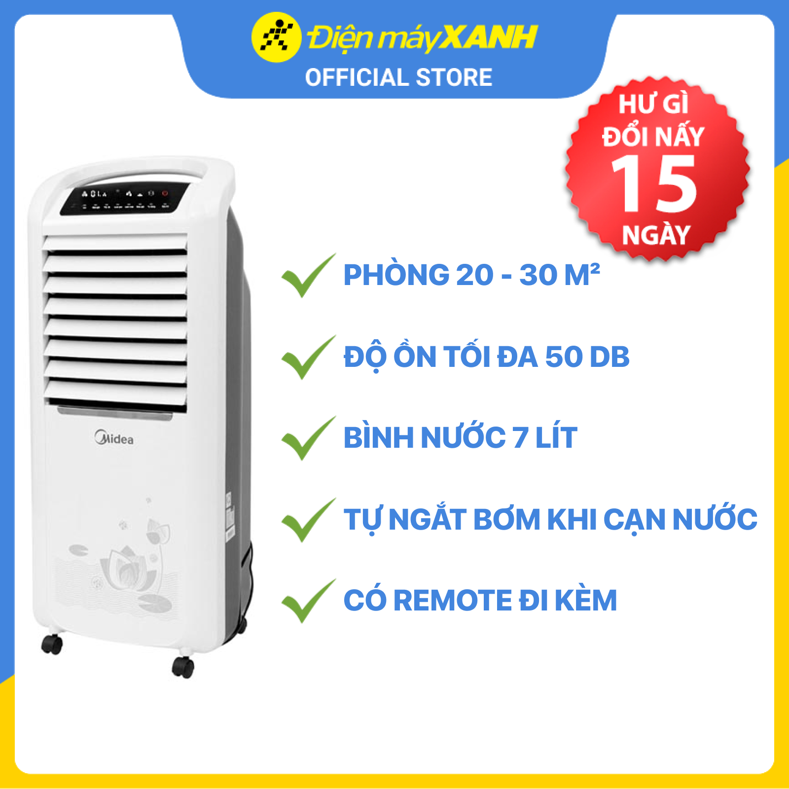 Quạt điều hòa Midea AC200-19WV - Hàng Chính Hãng