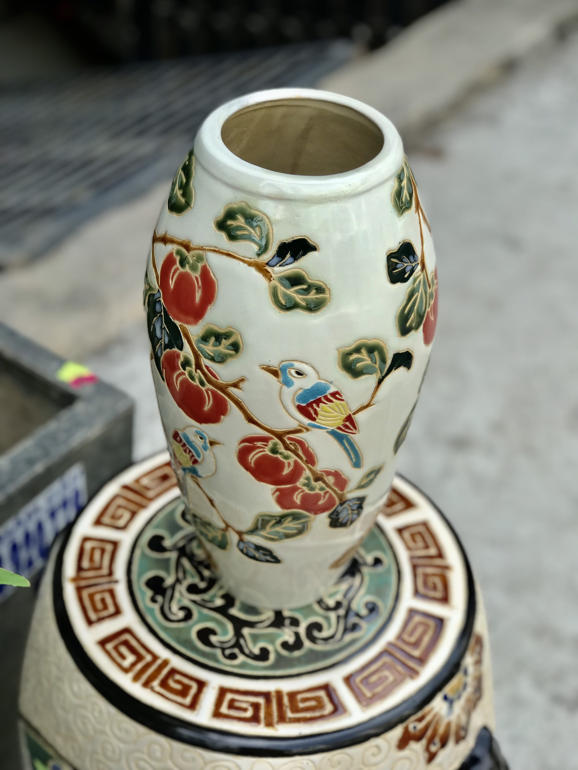 BÌNH HOA CHIM ĐÀO GỐM SỨ NAM BỘ