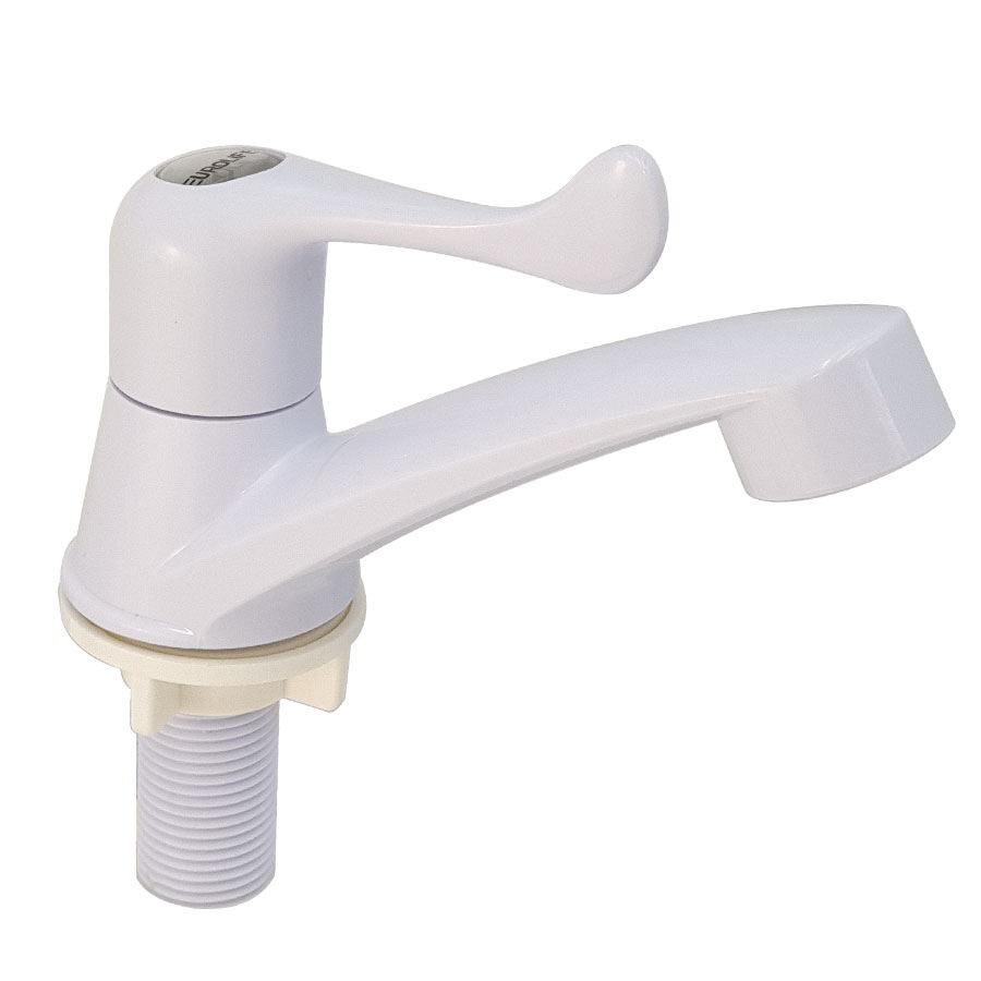 Vòi lavabo lạnh cao nhựa ABS trắng Eurolife EL-LA04