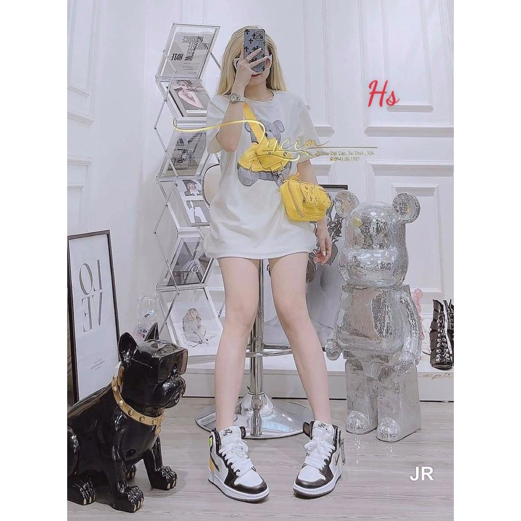 Áo Phông Unisex Gấu Mặt Cười Cộc Tay In Hình