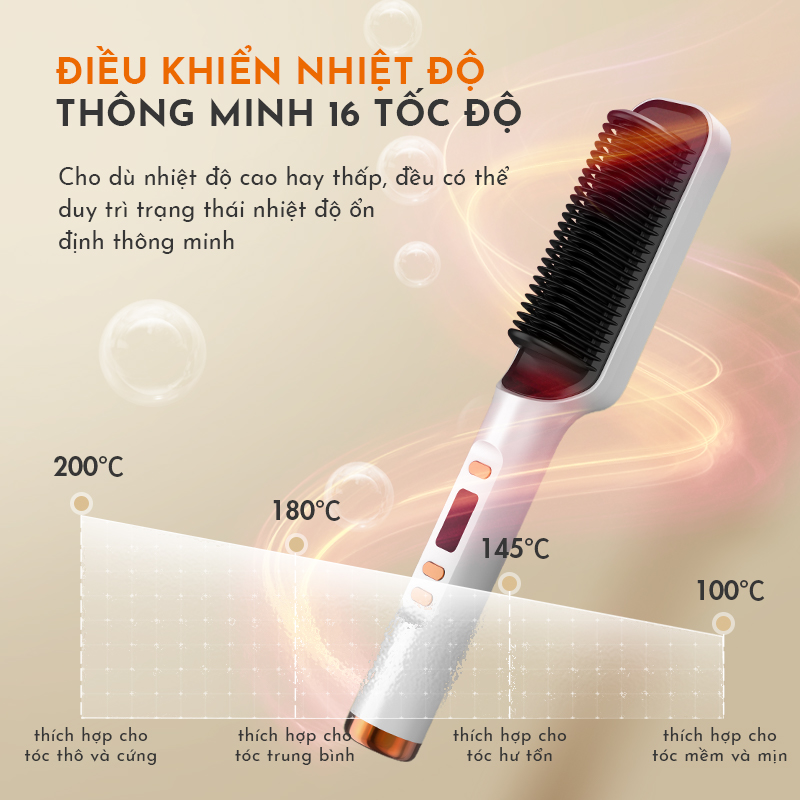 Lược điện chải tóc đa năng 2in1 làm thẳng, uốn tóc GAABOR GHC-N45A tùy chỉnh nhiệt độ, màn hình LCD cao cấp - Hàng chính hãng