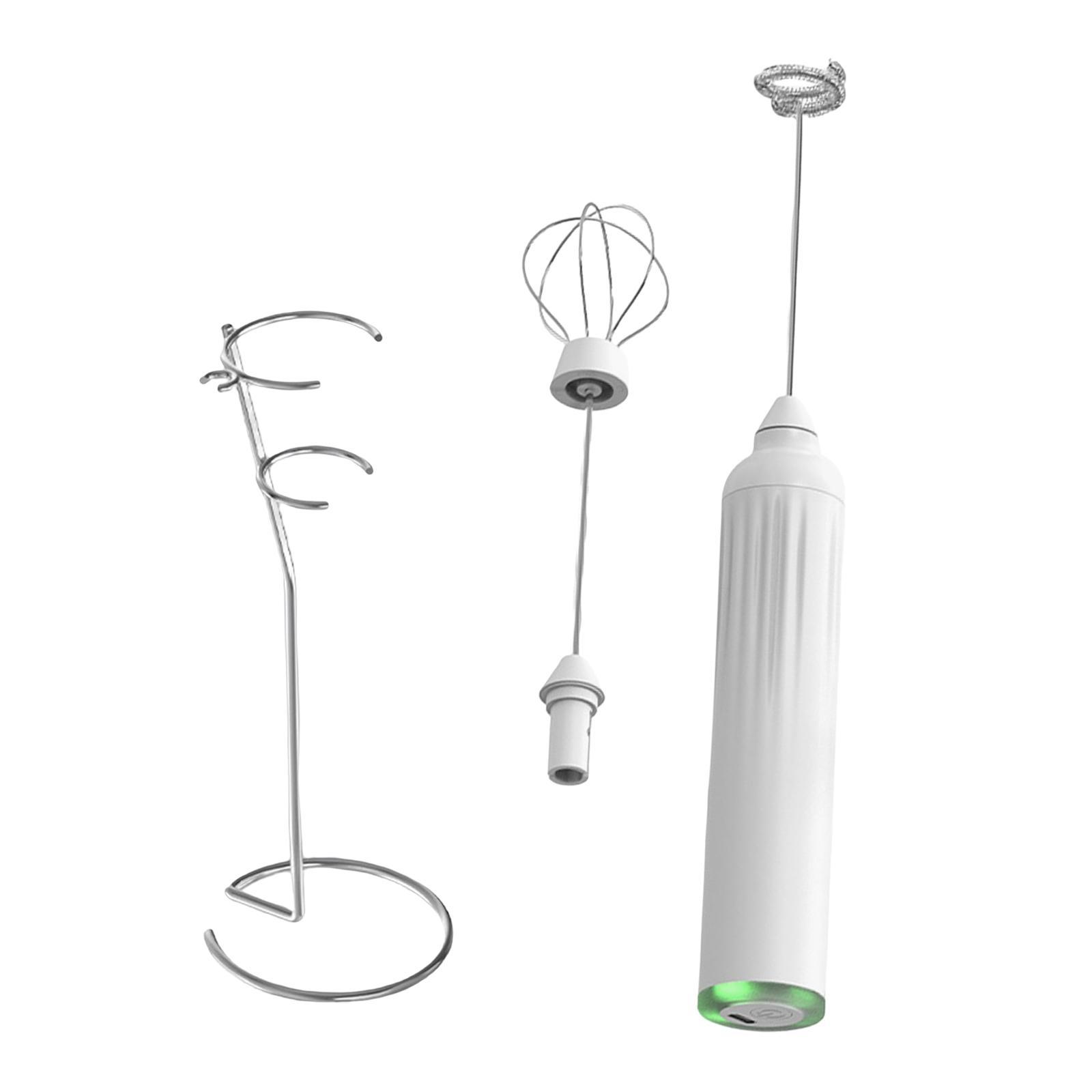 USB Electric Milk Frother for Frappe Cappuccino Hot Chocolate White