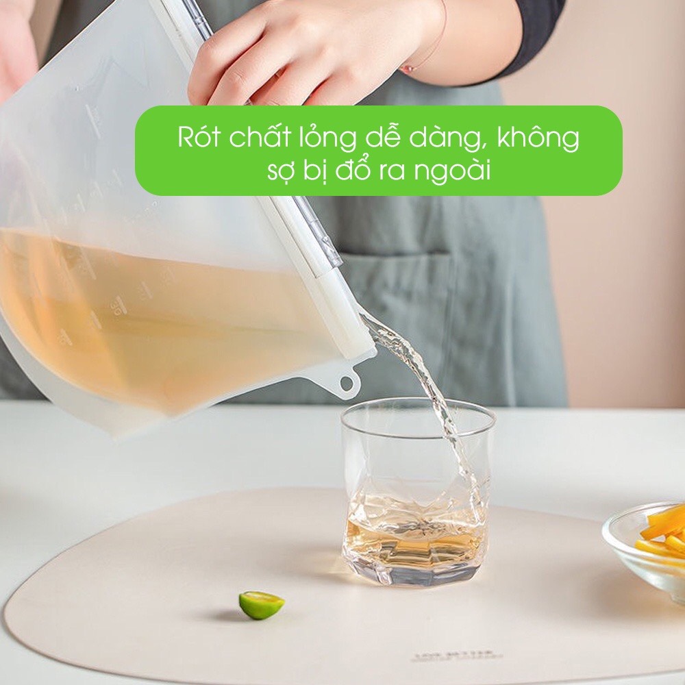 Túi silicon đựng thực phẩm Tâm Luân Verde đạt tiêu chuẩn FDA, an toàn không độc hại, sử dụng được ở nhiệt độ cao