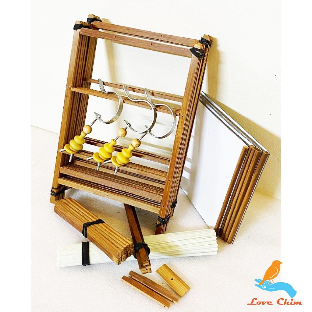 Khung lồng khuyên nan cáp quang LOVE CHIM,Khung lồng chim tự ráp kèm móc
