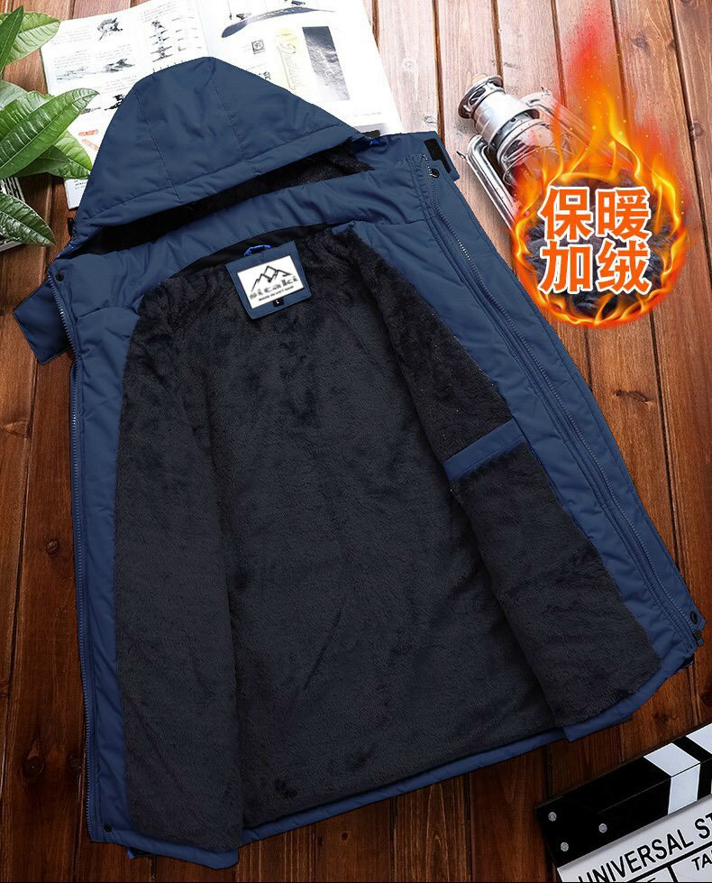 ÁO khoác dù lót lông nam ấm  - Size XXL (71-82kg) - Màu Xanh đen