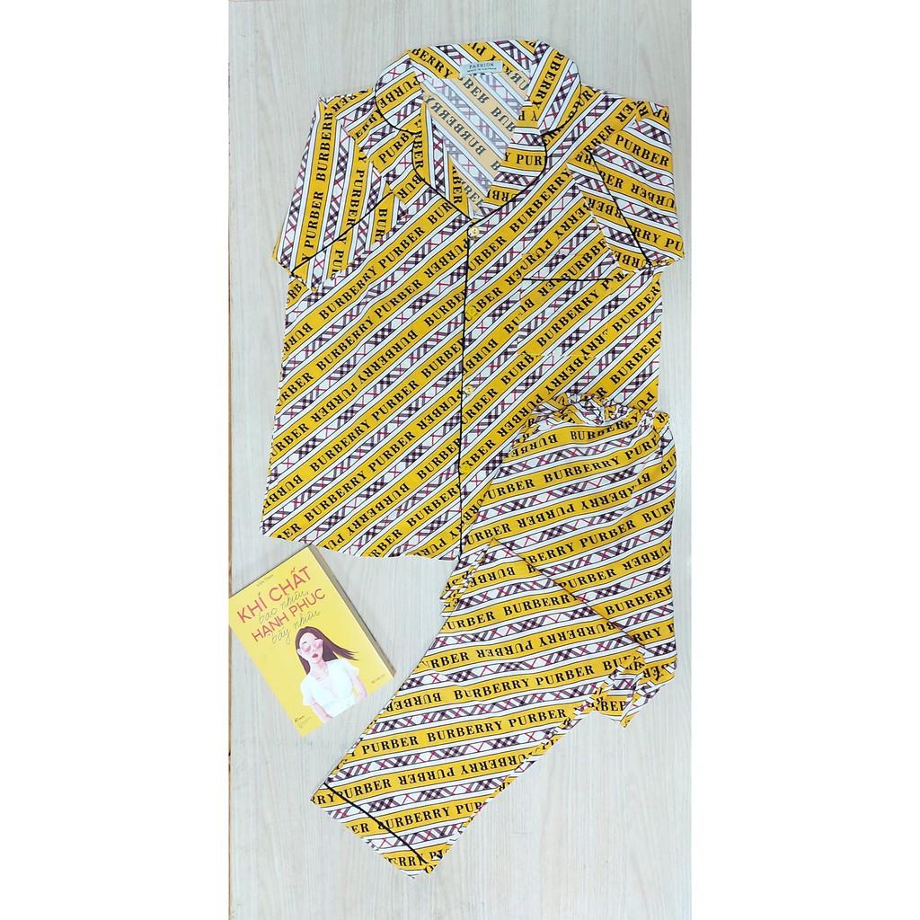 Đồ bộ mặc nhà pijama lụa họa tiết cực mát