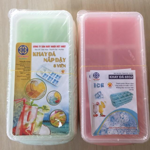 Set 3 Khay Làm Đá Có Nắp Nhựa Việt Nhật