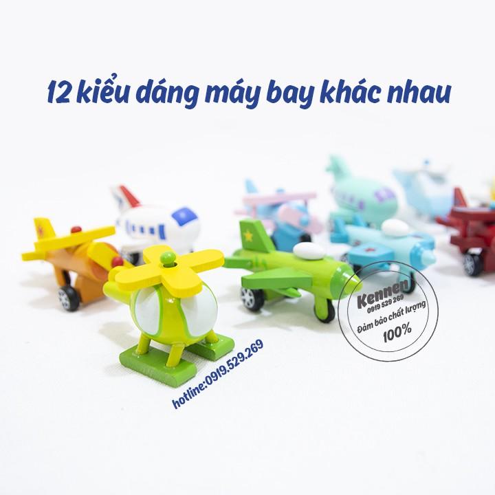 Máy bay gỗ Xuất Nhật cao cấp bộ 12 chiếc