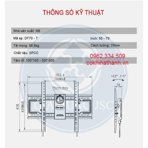 Giá treo tivi gật gù DF70-T 55 - 75 inch