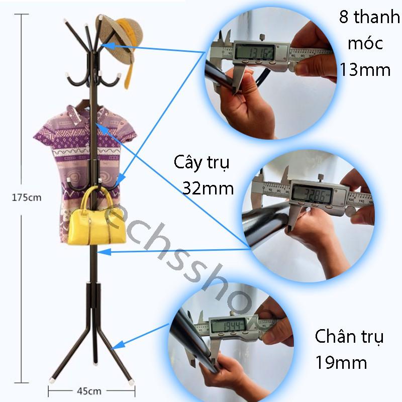 Cây Treo Quần Áo Nón Mũ Túi Xách Bằng Sắt Có 12 Nhánh Treo Tiện Lợi Trong Nhà Cao 175cm