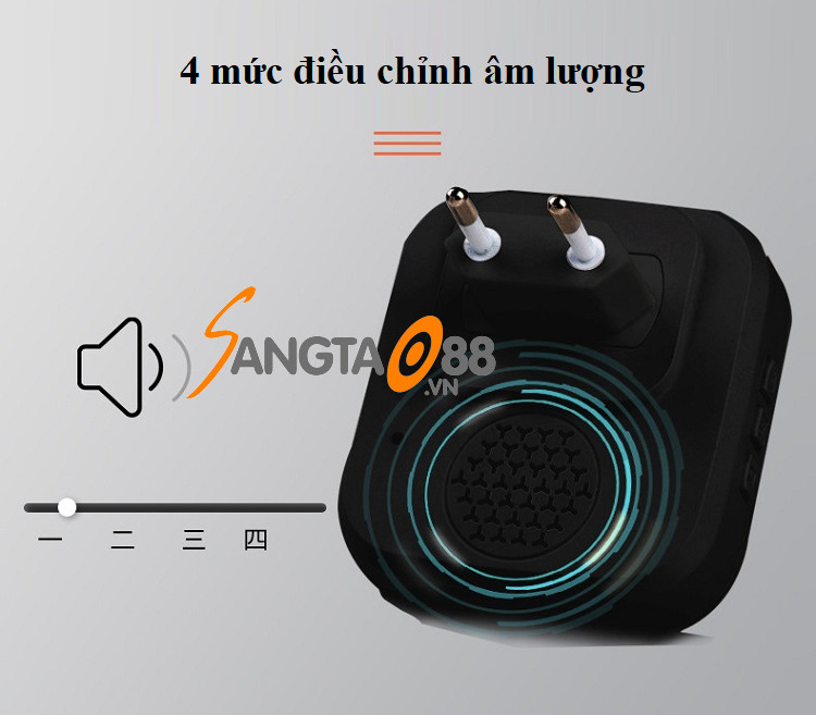 Chuông báo khách thông minh không dây hiển thị nhiệt độ cao cấp T195 (Tặng đèn 4 led mini dán tủ dán tường đa năng)