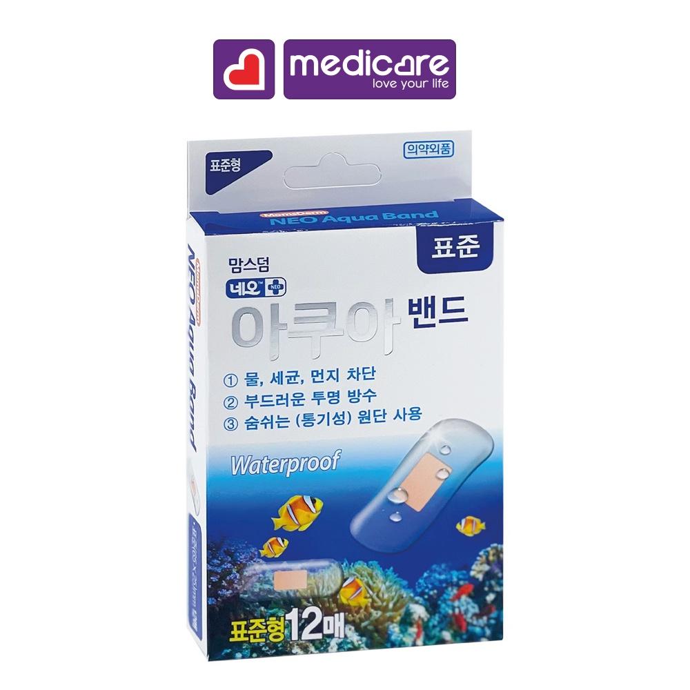 Băng Cá Nhân MomsDerm Neo Waterproof Aqua Bandage Chống Thấm Nước 12 cái