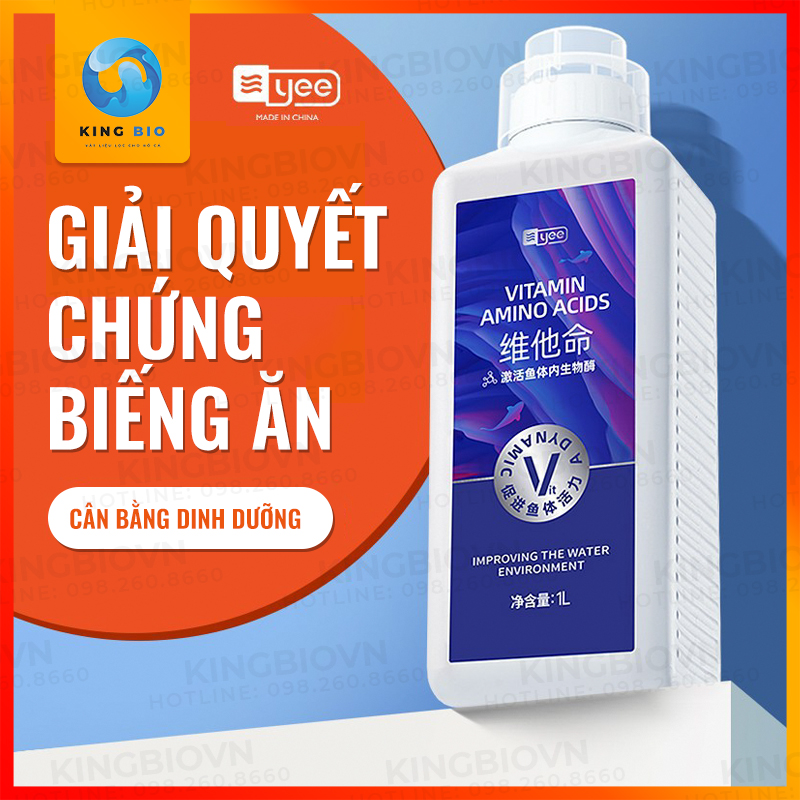 Vitamin tổng hợp Yee Vitamin Amino Acids hỗ trợ tiêu hóa, tăng sức đề kháng, giảm stress cho cá cảnh