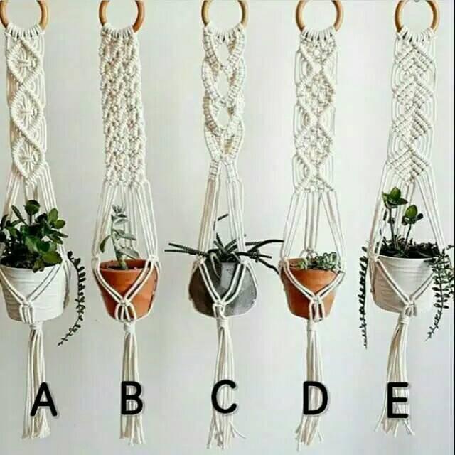 Dây treo chậu Macrame dài 70cm dùng cho vườn, treo cây cảnh, trang trí quán, decor