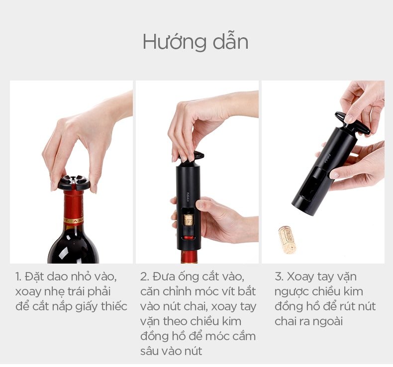 Dụng Cụ Khui Rượu Vang - Khui rượu nhựa hàng chính hãng