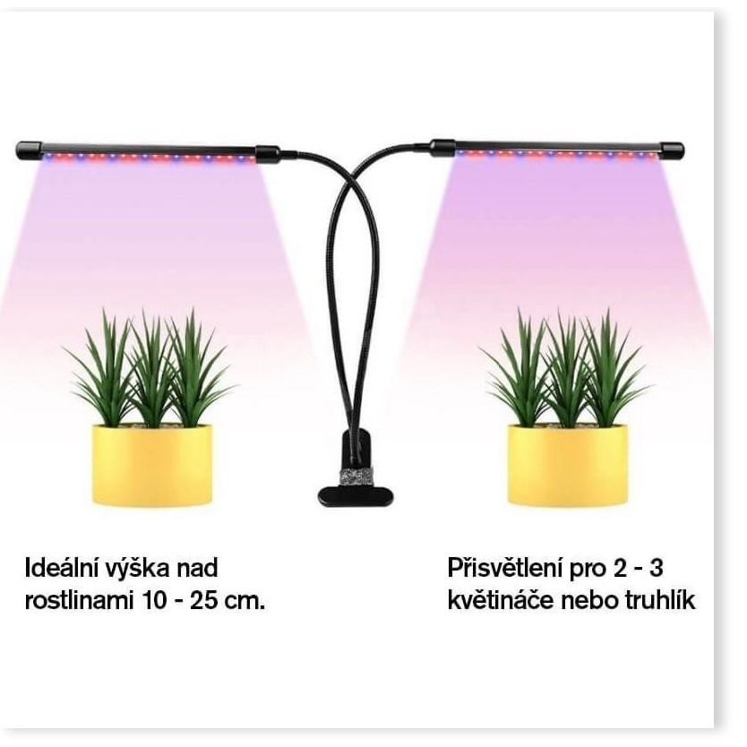 Đèn LED trồng cây 3 nhánh 30W có kẹp chân hẹn giờ USB