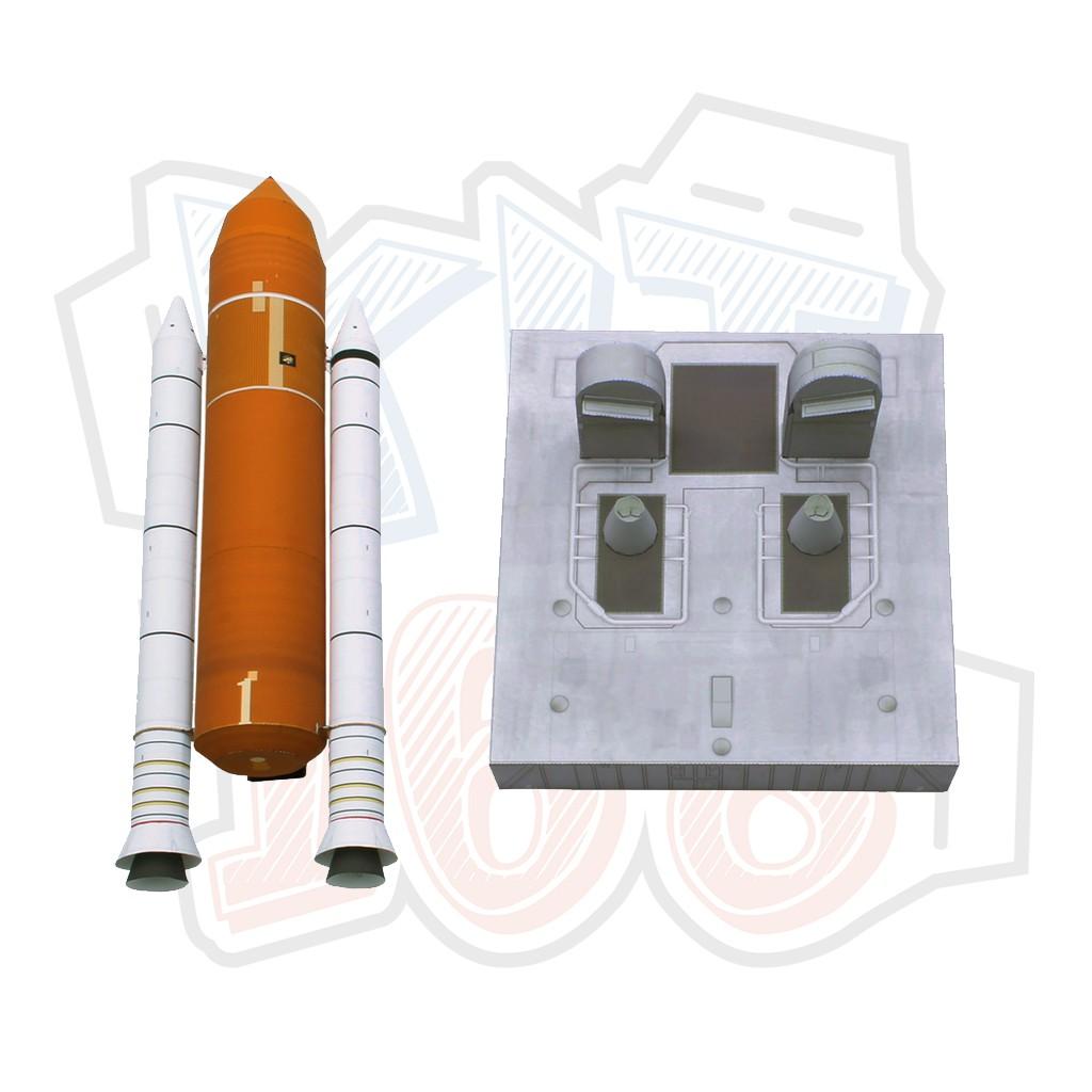 Mô hình giấy Tên lửa Tàu vũ trụ không gian con thoi Space Shuttle Fuel Tank and Rocket Set ver 2