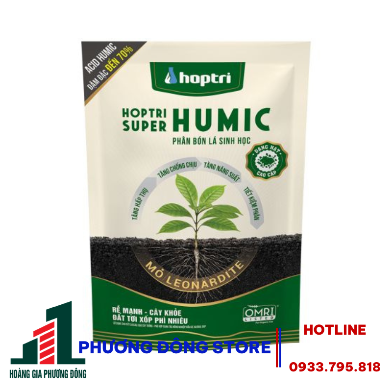 Phân bón lá sinh học Hợp Trí Super Humic dạng hạt - gói 1kg