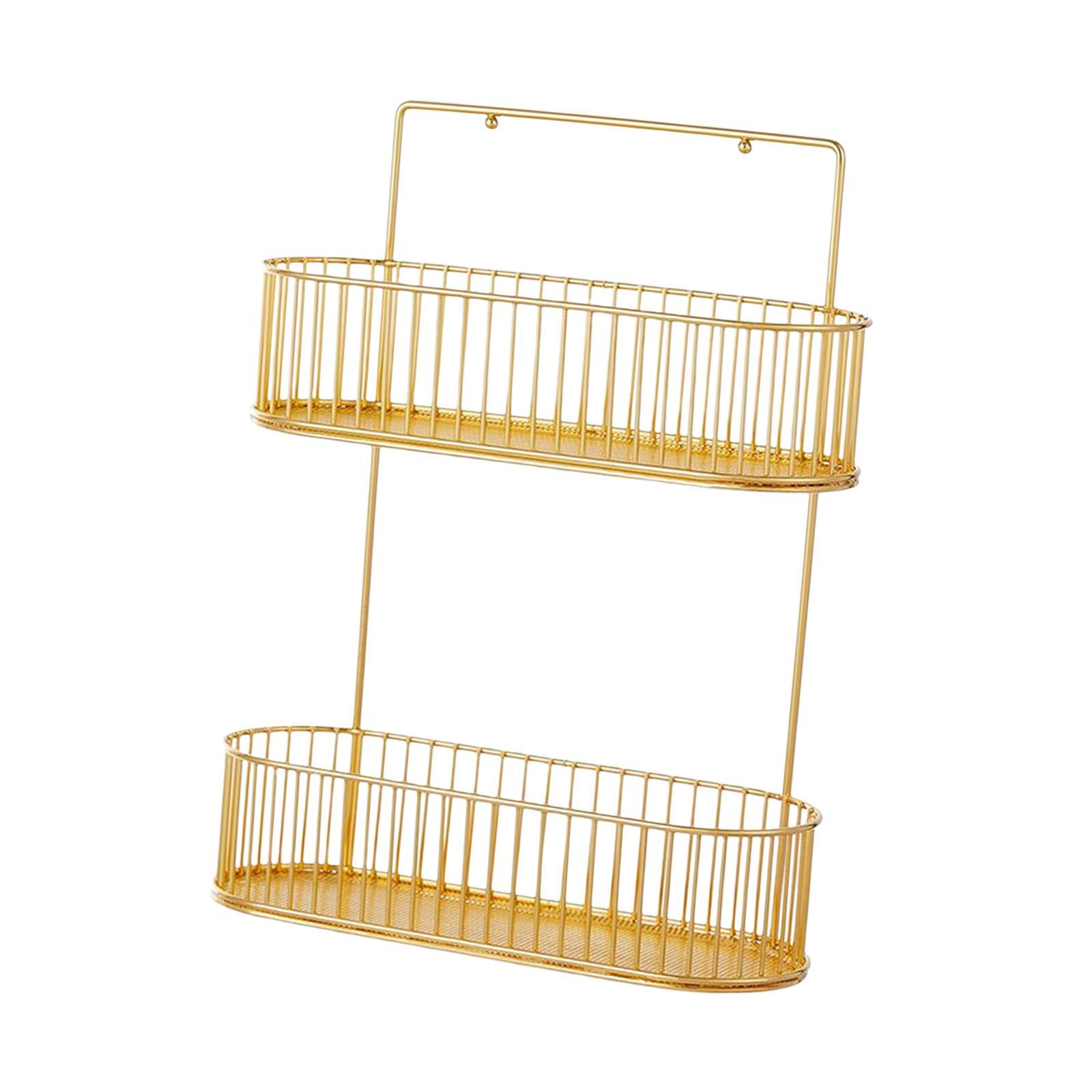 Bathroom Storage Basket Shampoo Holder Wall Mount Shower Caddy No Drilling