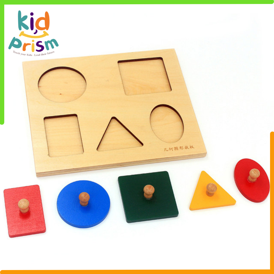 Bảng ghép Montessori hình khối nâng cao bằng gỗ giúp bé phát triển trí não (Giáo cụ Montessori)