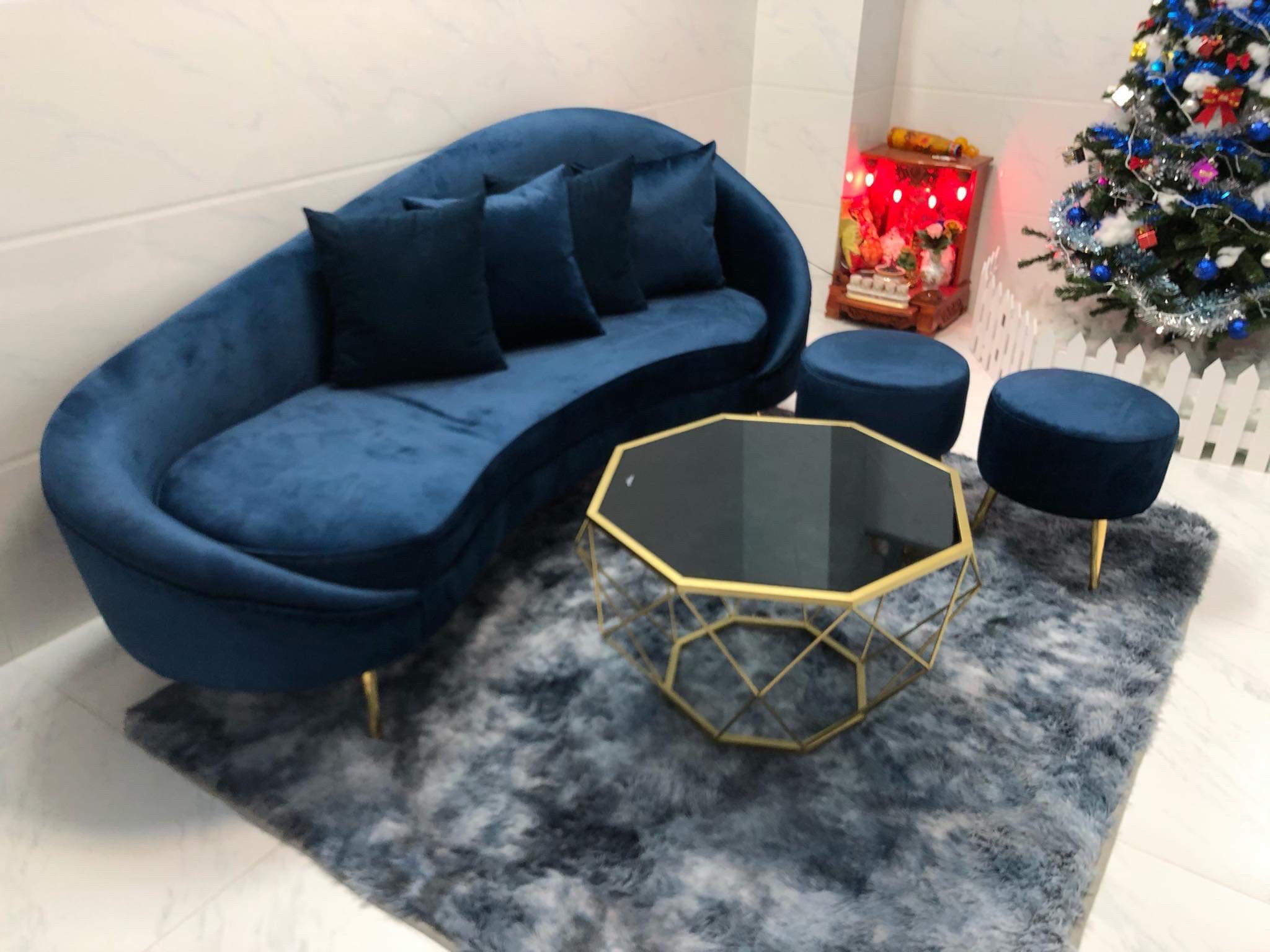Bộ Sofa Ovalsea Juno Sofa Kèm 2 đôn và 01 bàn Kim Cương
