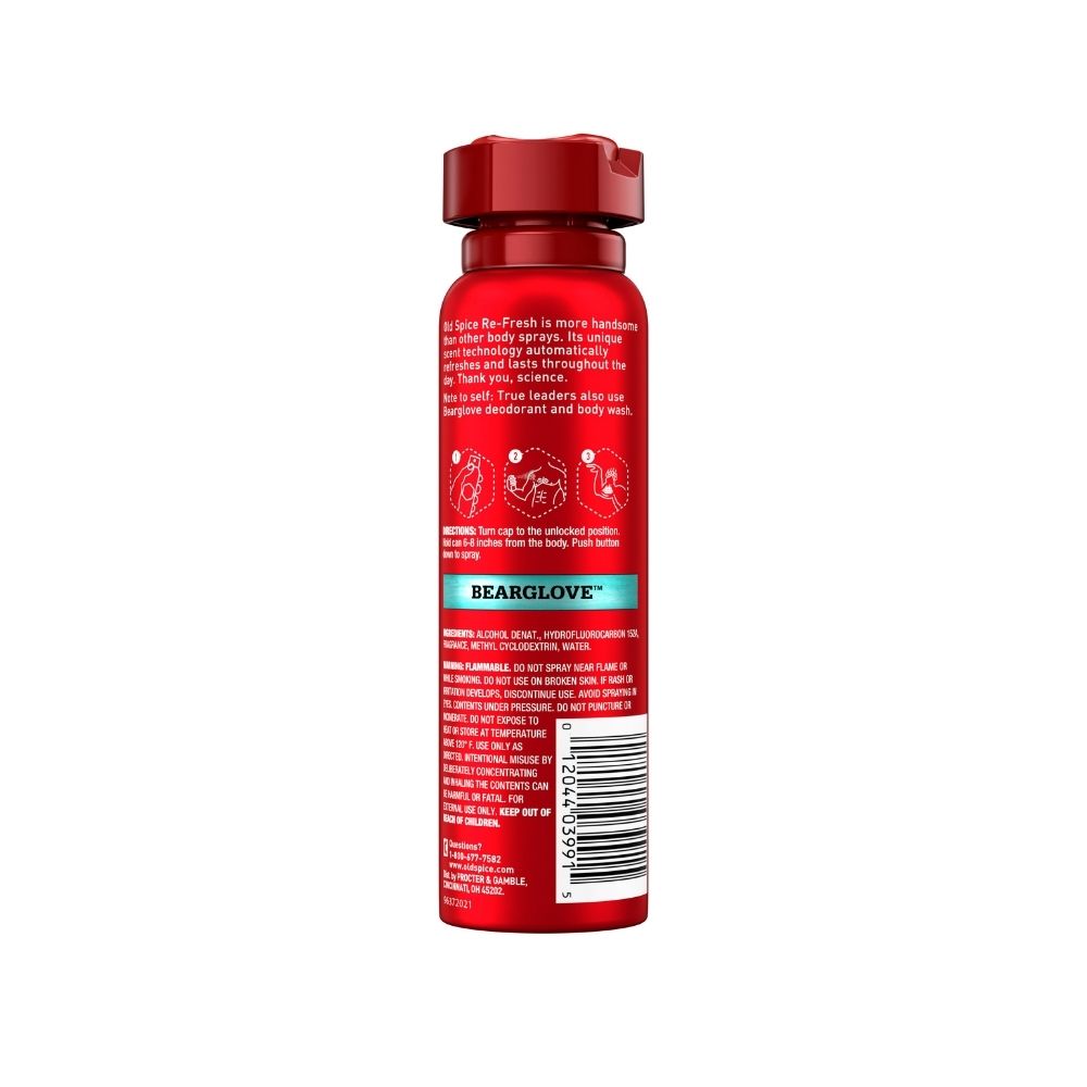 Combo Sữa Tắm+ Xịt Khử Mùi Old Spice Bearglove (Body Wash 473ml+  Body spray - 106g)