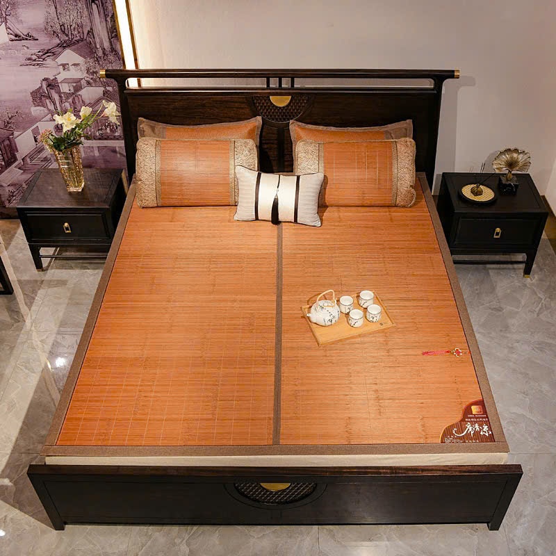 Chiếu Điều Hòa Trúc Mùa Hè Gấp Gọn Dùng Gia Đình Chiếu Mây Ký Túc Xá Sinh Viên Chiếu Cói Chiếu Lụa Lạnh Hai Mặt