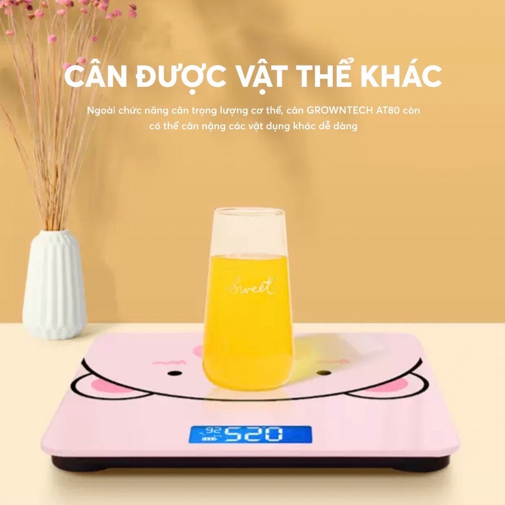 Cân điện tử sức khỏe ,Cân điện tử gia đình nhỏ gọn ,đô chính xác cao ,bền đẹp ,hình chú heo hồng xinh xắn Cute