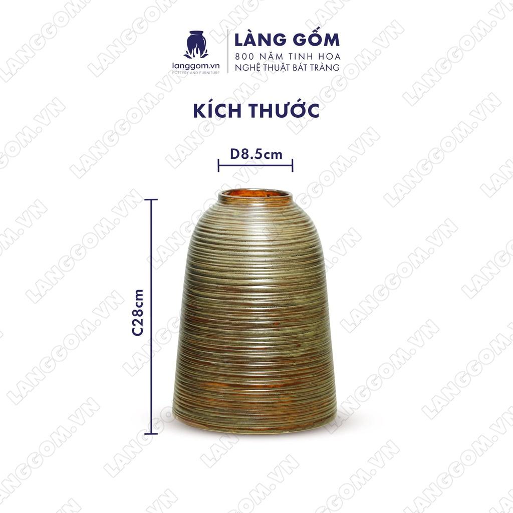 Bình hoa, lọ hoa Gốm sứ Bát Tràng men hỏa biến cao cấp dáng Chuông nhiều màu sắc dùng làm quà tặng, trang trí - Làng Gốm