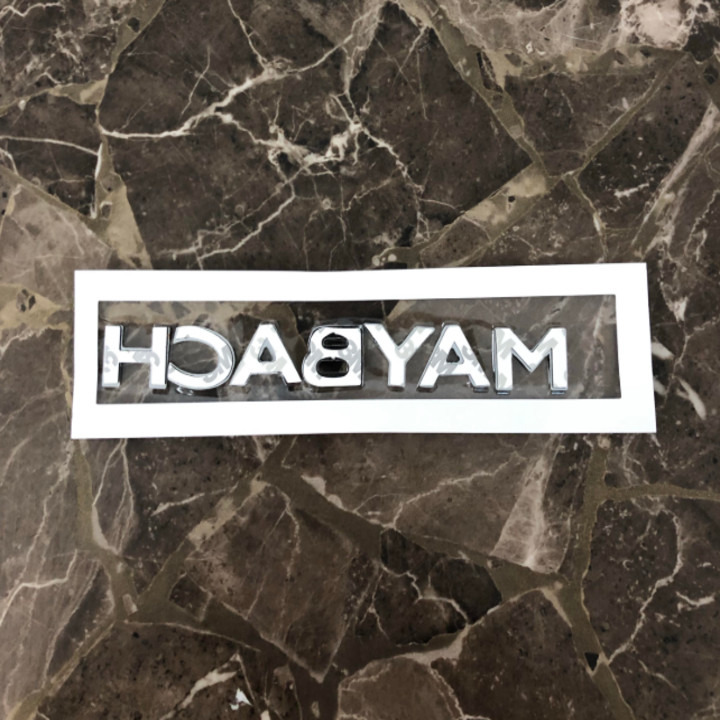 Decal tem chữ MAYBACH Inox cao cấp dán trang trí ô tô G80708