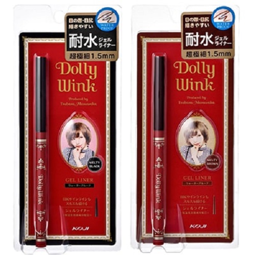 Bút Chì Kẻ Viền Mắt Nhật Bản Dạng Bột Mịn Koji Dolly Wink Gel Liner, Chống Nước, Bền Màu, Chứa Các Tinh Chất Dưỡng Ẩm Mi - Melty Black - Đen