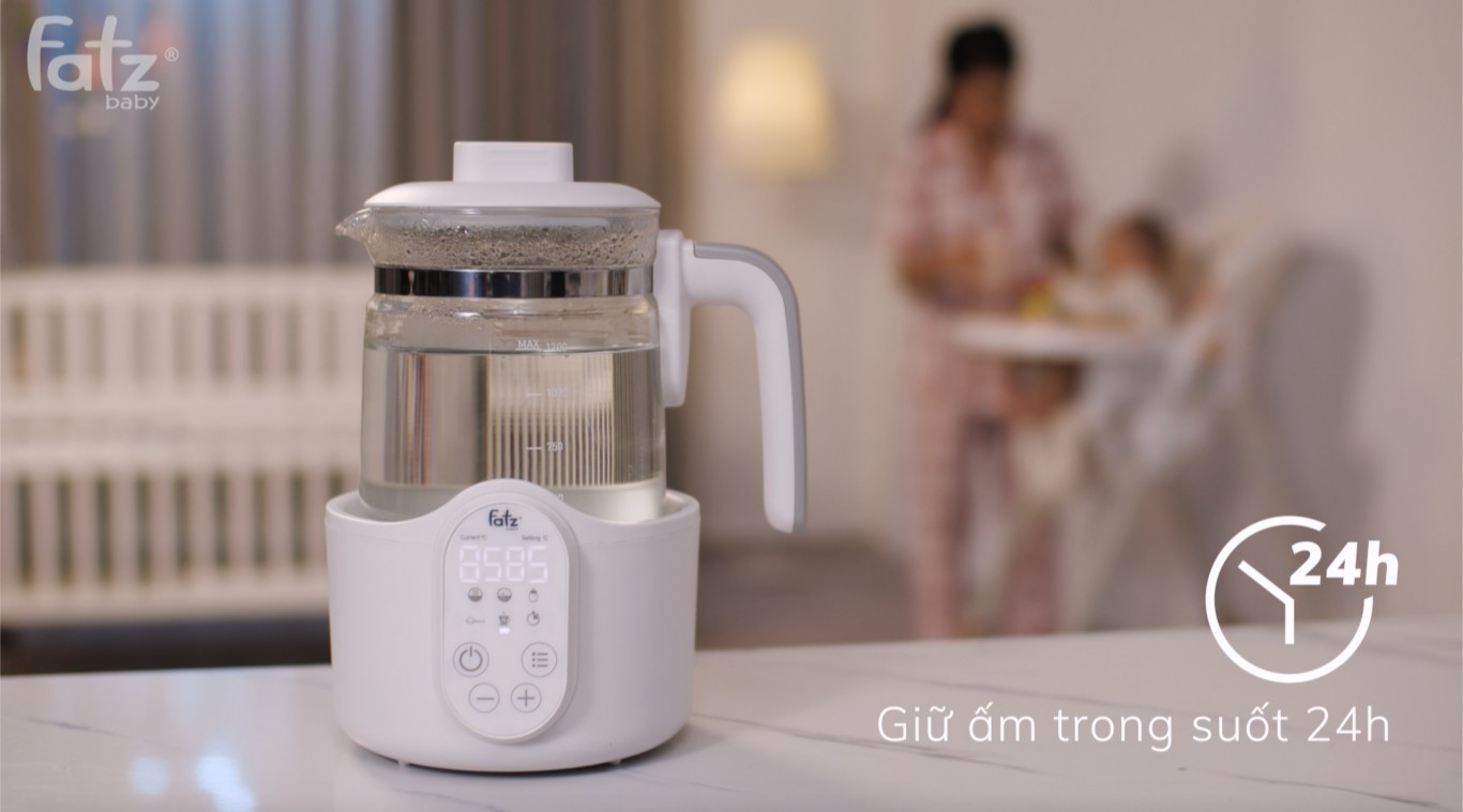 Máy đun và hâm nước pha sữa điện tử - QUICK 8 | Khử clo - đun nước - giữ nhiệt - hẹn giờ | FATZBABY FB3525TN